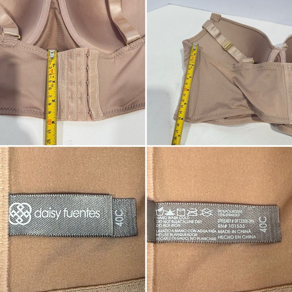 Daisy Fuentes 40C Nude Daisy Fuentes Long Waist Bra Padded Underwire Bra NWOT - Picture 10 of 16